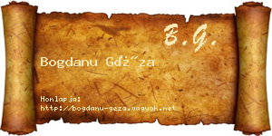 Bogdanu Géza névjegykártya