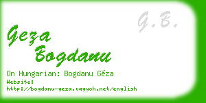 geza bogdanu business card
