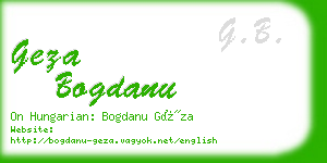 geza bogdanu business card